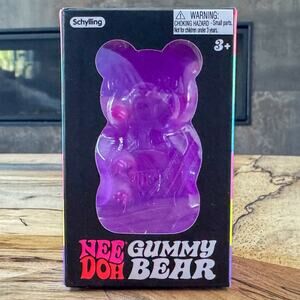 NIB NeeDoh Gummy Bear Purple Groovy Grape! Jumbo Squishy Fidget Schylling